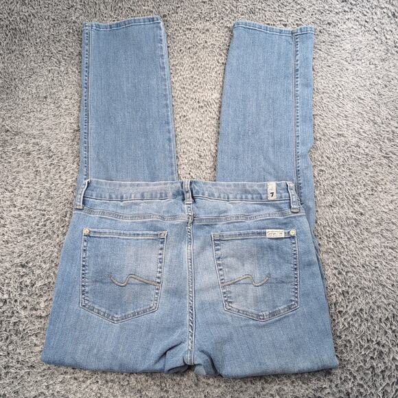 7 For All Mankind Jeans Women 32 Blue Kimmie Straight Leg Denim Modern Casual - Picture 1 of 10